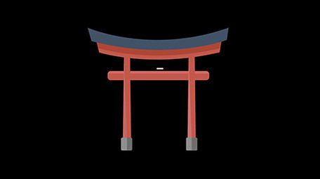 清新可爱古风类鸟居扁平风素材MG动画