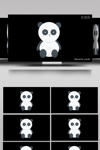 简单几何可爱自然动物熊猫mg动画图片