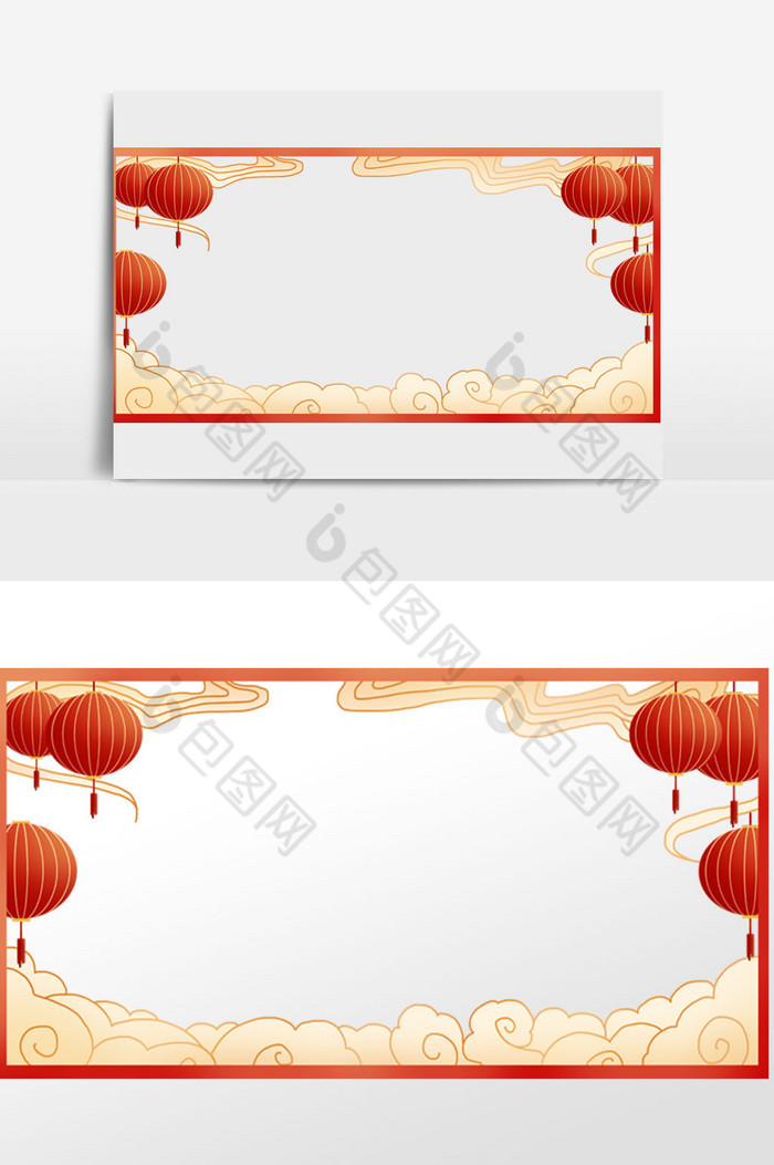 春节灯笼祥云边框图片图片