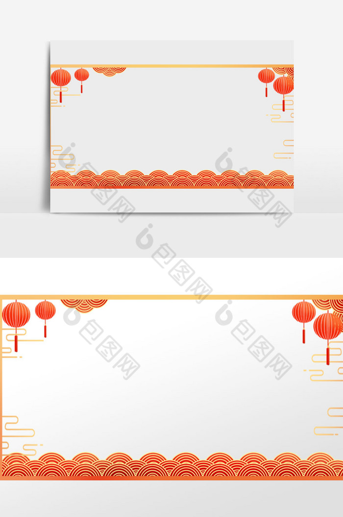 灯笼祥云边框图片图片