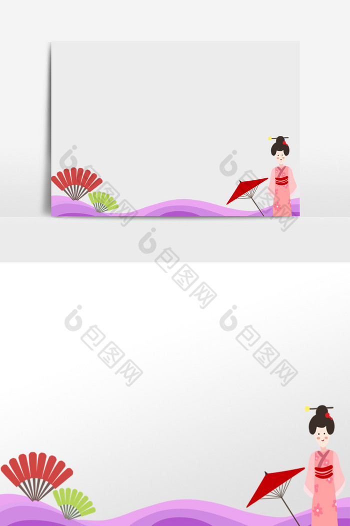 日式和风扇子底边图片图片