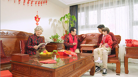 4k新年家庭团圆祖孙三代开心过年