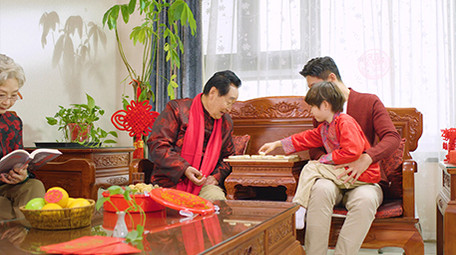 4k新年家庭团圆祖孙三代开心过年