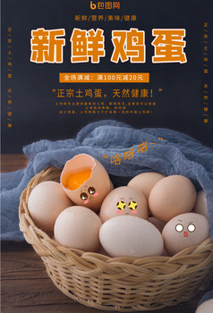 包图 广告设计 海报【psd 农家鸡蛋促销 所属分类:广告设计 所属