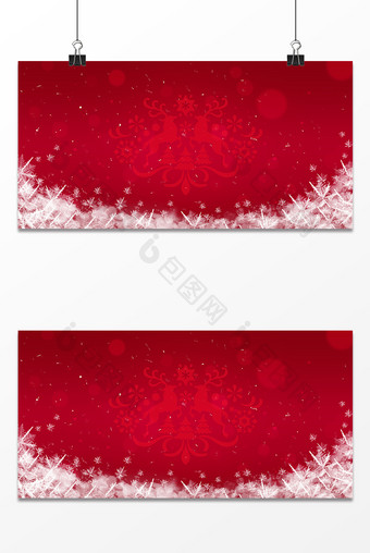 红色浪漫光斑雪花圣诞节背景图片