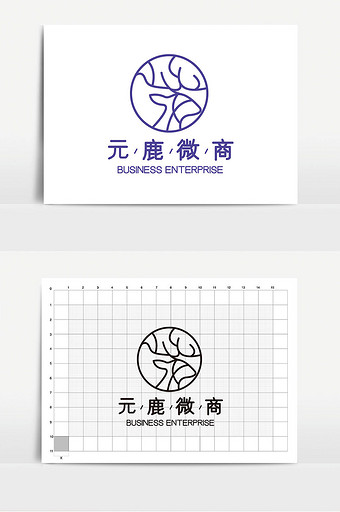 鹿图形电商微商logovi图片在线编辑小鹿微商动物百货鹿logo图片在线