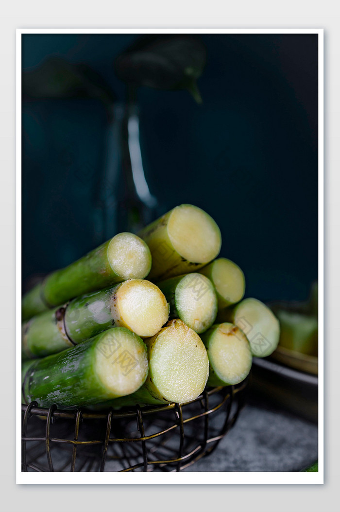 绿皮青甜甘蔗节节高过年水果美食图片图片