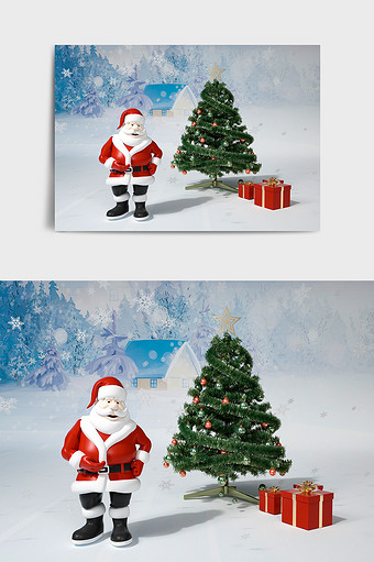 圣诞节圣诞老人C4D模型图片