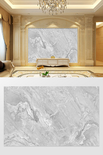 灰色大理石抽象电视背景墙图片