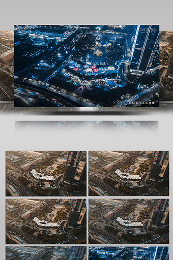 4K深圳城市日转夜万科里龙城广场赛博朋克图片