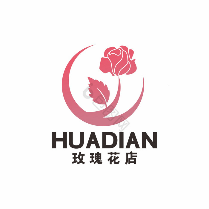 玫瑰花店艺术家纺LOGO标志VI