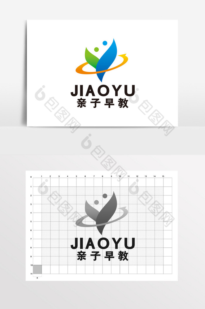 亲子教育早教在线辅少儿LOGO标志VI图片图片