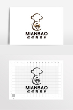 面包店女孩蛋糕店面点logo标志vi图片