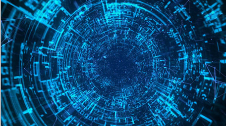 全息指纹科技隧道穿梭背景视频