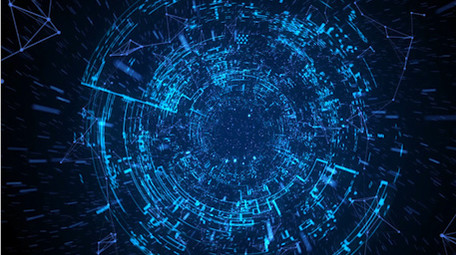 全息指纹科技隧道穿梭背景视频