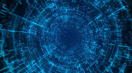 全息指纹科技隧道穿梭背景视频