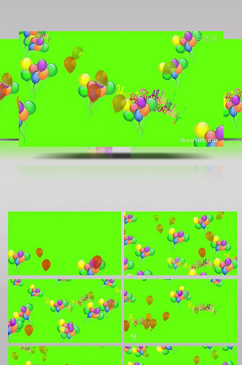 抠像元素上升的气球动态合成展示视频图片