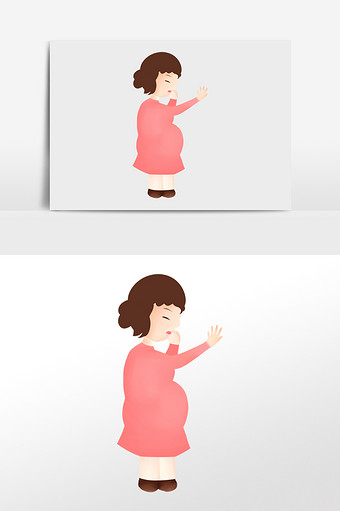 大肚子孕妇怀孕孕吐