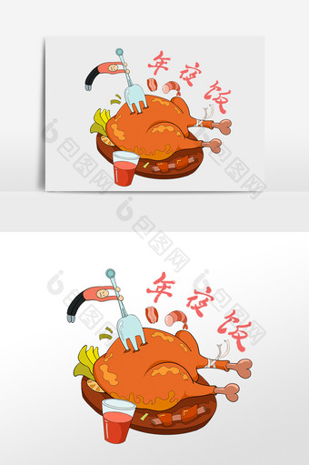 新年春节年夜饭烧鸡图片