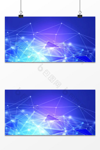 蓝色梦幻几何商务科技大气背景图片