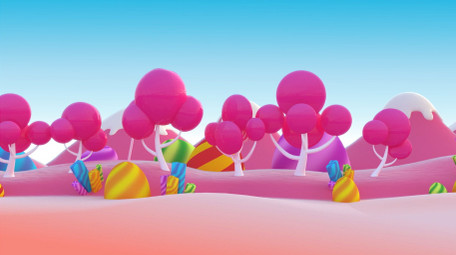 卡通梦幻3D糖果循环背景视频素材