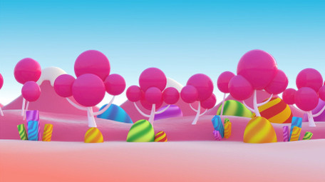 卡通梦幻3D糖果循环背景视频素材