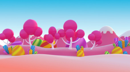 卡通梦幻3D糖果循环背景视频素材