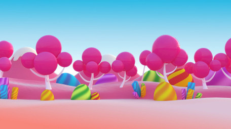 卡通梦幻3D糖果循环背景视频素材