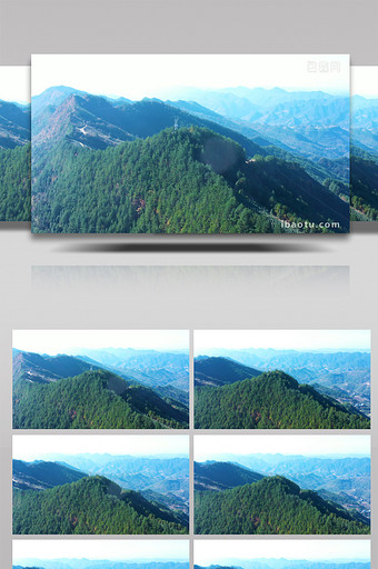 4K航拍大山山顶绿色生态环境图片