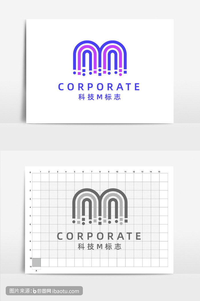 科技互联网商业简约字母m标志,包图网,图片,素材,模板,免费