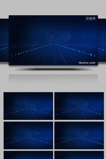 蓝色科技背景网格运动背景视频图片
