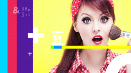 彩色图形动画图文排版展示快闪片头AE模板