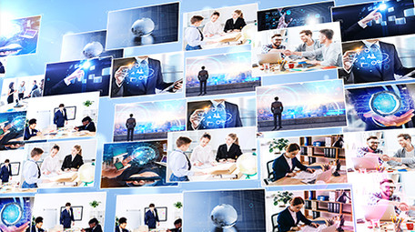 商务企业照片汇聚logo片头