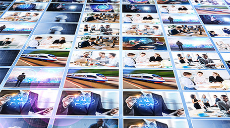 商务企业照片汇聚logo片头