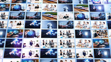 商务企业照片汇聚logo片头