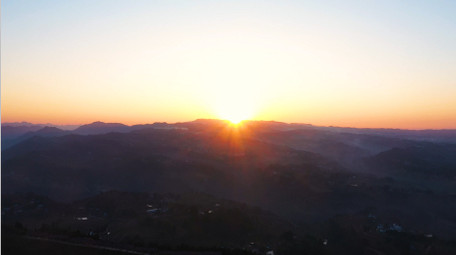4K航拍太阳山顶日出日落合集实拍视频素材