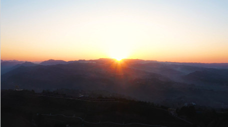 4K航拍太阳山顶日出日落合集实拍视频素材