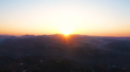 4K航拍太阳山顶日出日落合集实拍视频素材