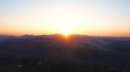 4K航拍太阳山顶日出日落合集实拍视频素材