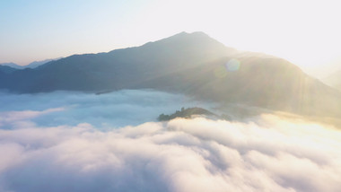 4K航拍宏伟大气云海最美乡村旅游实拍视频