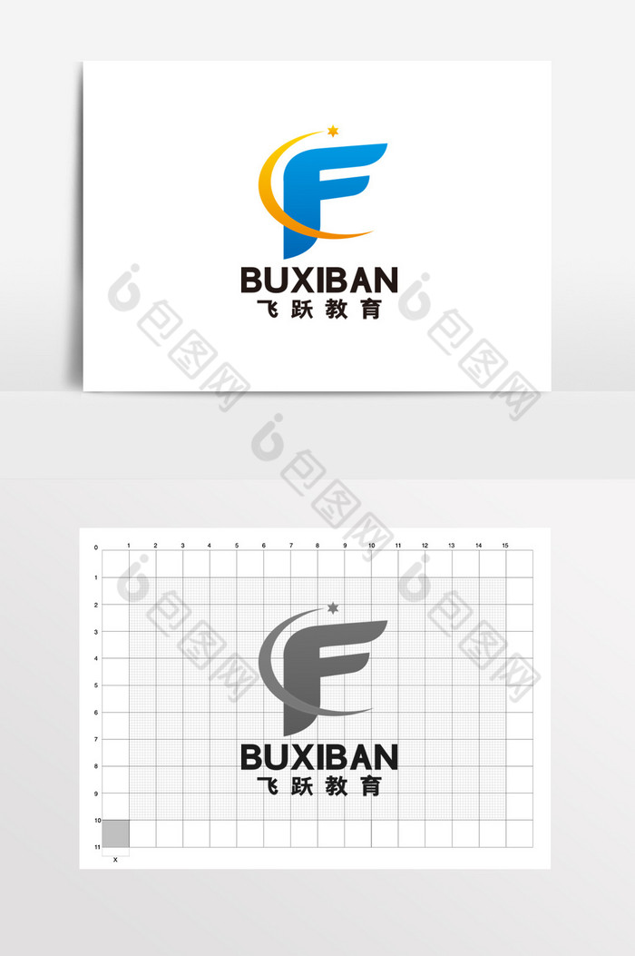 飞跃教育字母f翅膀理想logo标志vi图片