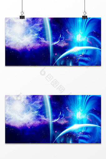 蓝色商务科技光效线条纹理星空背景图片