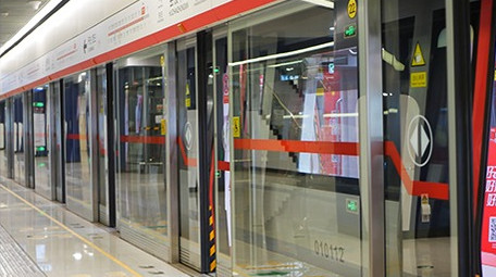 石家庄城市地铁交通实拍镜头