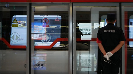 石家庄城市地铁交通实拍镜头