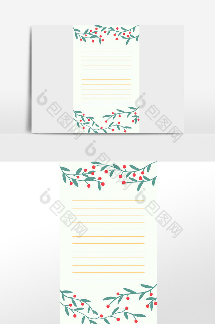 圣诞节浆果信笺信纸图片图片