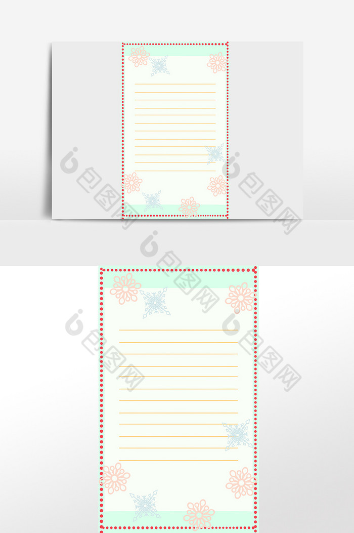 圣诞节雪花信笺信纸图片图片