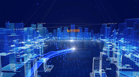 蓝色科技城市数据图文展示ae模板