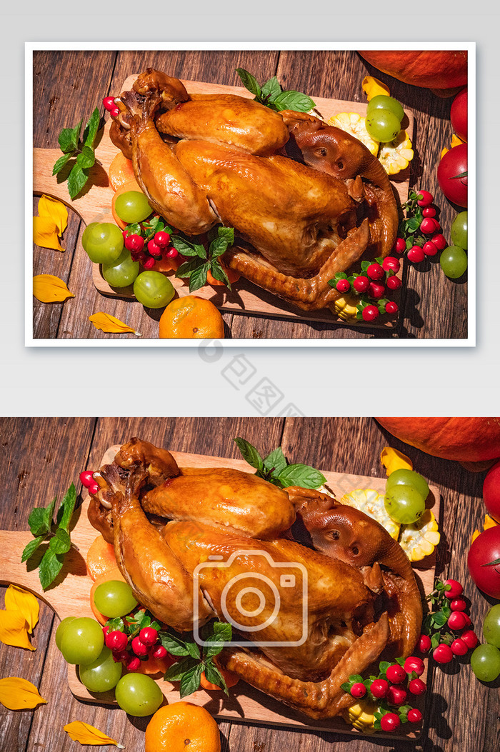感恩节食品烤鸡摄影图图片图片