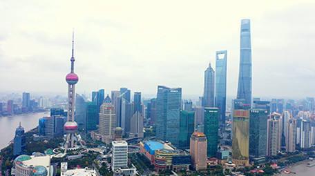 4K航拍上海城市建筑陆家嘴视频素材