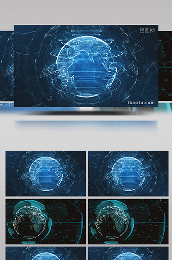 科技感地球大数据高清背景视频图片